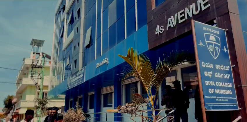 Entrance to 4S Avenue with the Diya College of Nursing sign