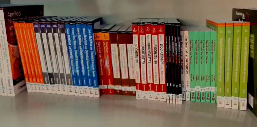 Textbooks in the college library